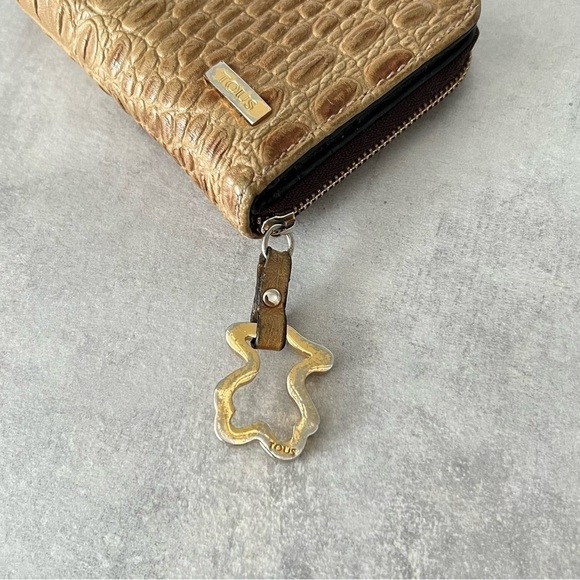 TOUS Croc Embossed Leather Wallet - Picture 5 of 14